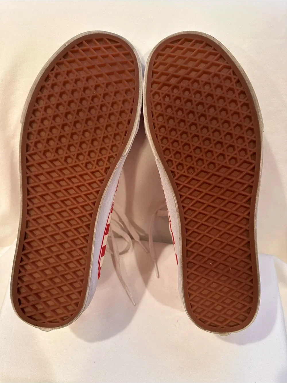 Men’s Vans Red & White Checkerboard Lace-Up Sneakers